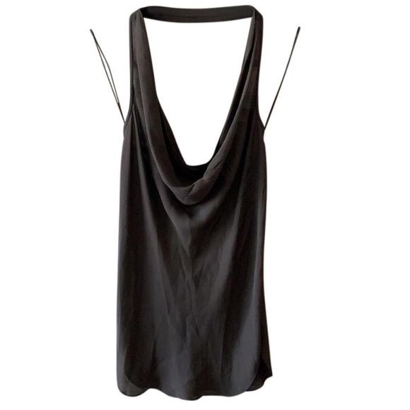 ✨SOLD✨ Haute Hippie Dark Graphite Silk Cowl Top - Picture 4 of 8